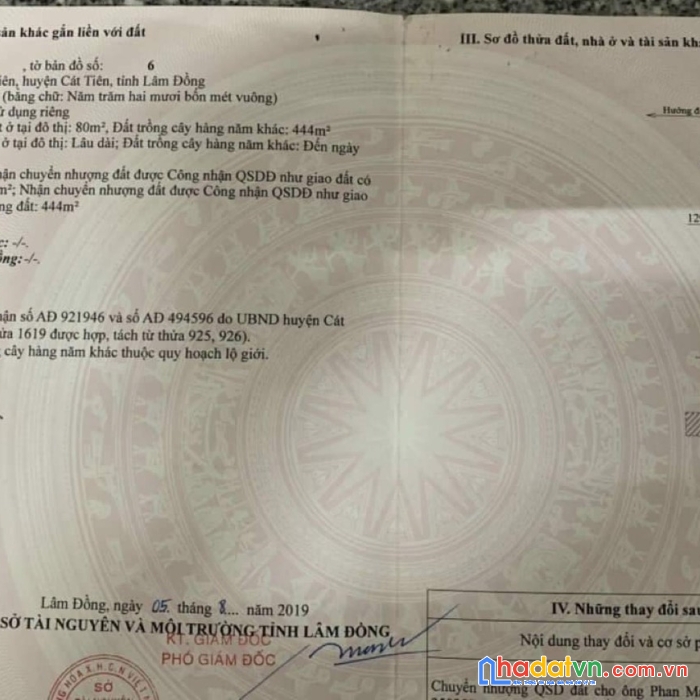 Bán đất nền siêu rẻ  tt thị trấn cát tiên lâm đồng ; 8 x 65.5 ( 80 m tc) 
giá ; 1,35 tỷ