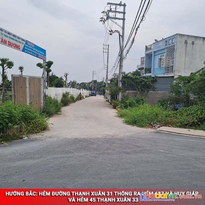Đất bán kdc thạnh xuân 33- quận 12  (100m2) chỉ 25tr/m2