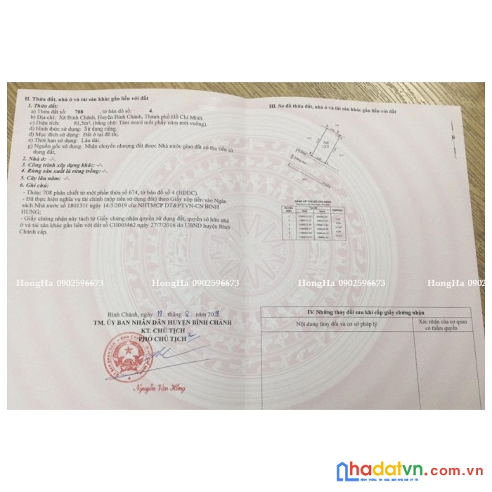 Gia đình tôi bán gấp đất thổ 81.5 m2 đường trịnh như khuê, bình chánh giá 650tr.
