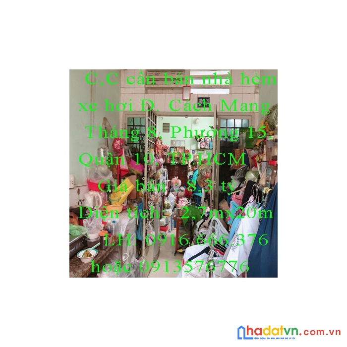 Chính chủ cần bán nhà hẻm xe hơi đường cách mạng tháng 8, phường 15, quận 10, tp.hcm