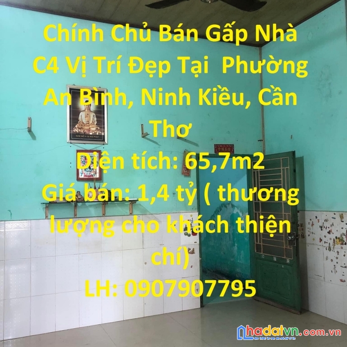 Chính chủ bán gấp nhà c4 vị trí đẹp tại  phường an bình, ninh kiều, cần thơ