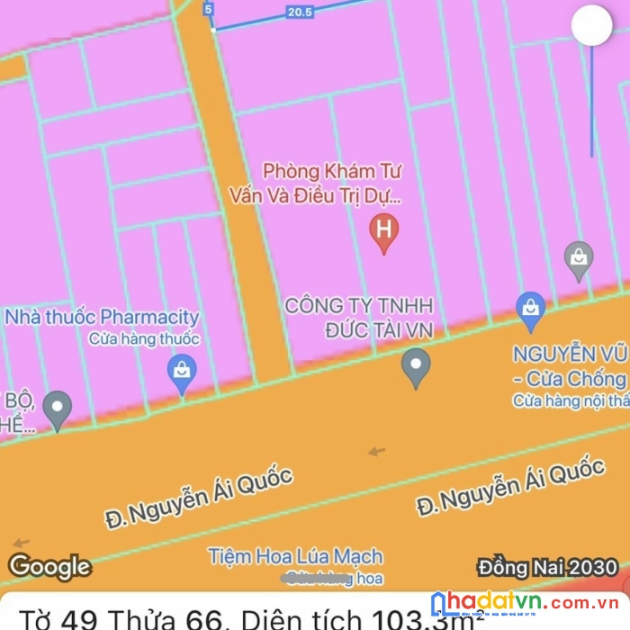 Cần tiền, giảm giá mạnh lô đất p.tân phong, cách nguyễn ái quốc chỉ 40m