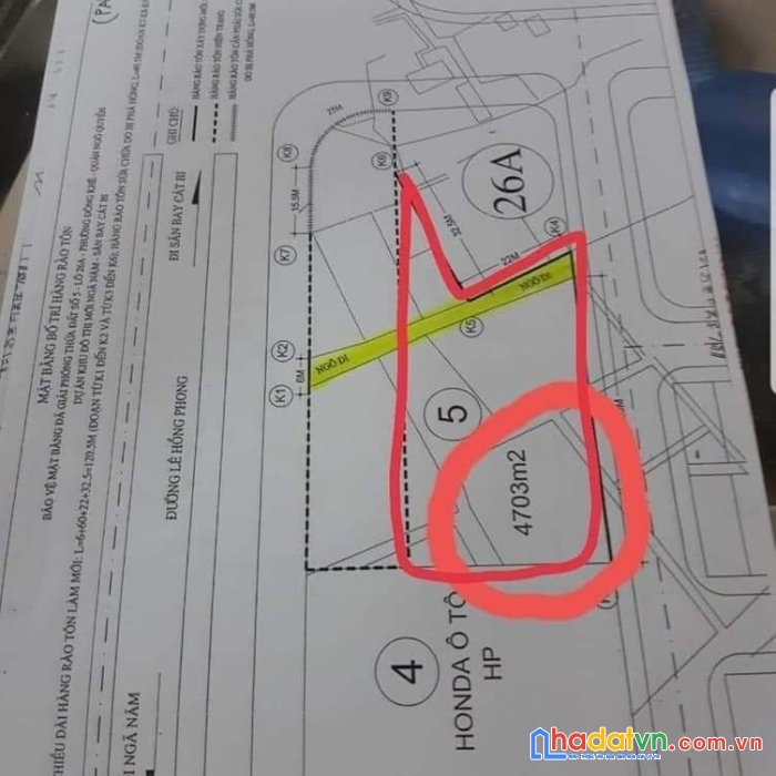 Đất đẹp tại lê hồng phong, hải phòng, s=4703m