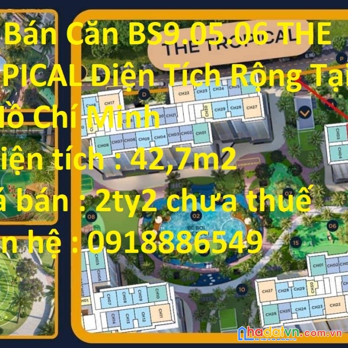 Cần bán căn bs9.05.06 the tropical diện tích rộng tại tp hồ chí minh