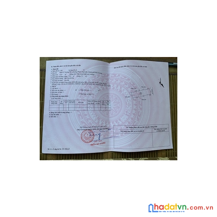 Bán đất thổ cư ngõ 61 trương mỹ, phường phạm ngũ lão, tp hải dương