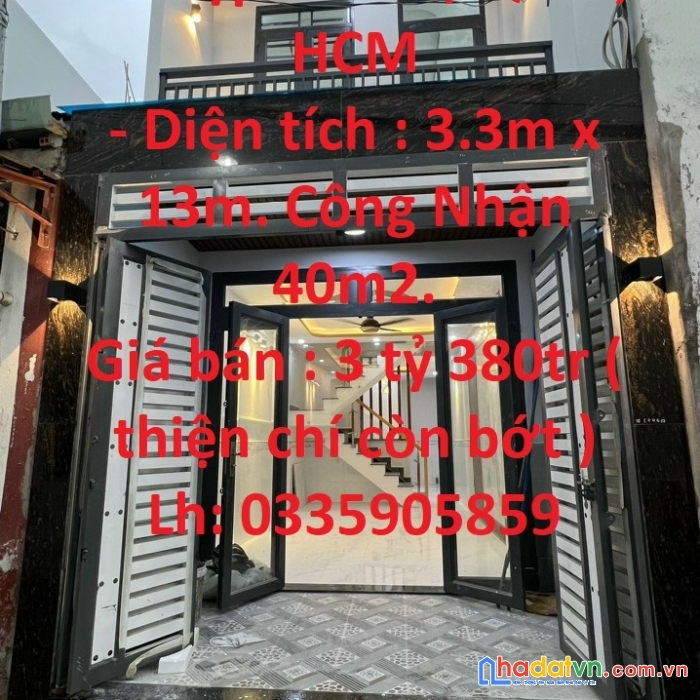 Bán nhà 2/ ngắn ht45, p. hiệp thành, q.12 , hcm