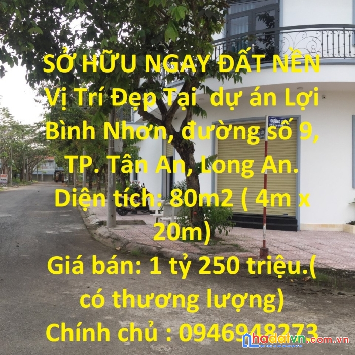 Sở hữu ngay đất nền vị trí đẹp tại tp. tân an, long an.