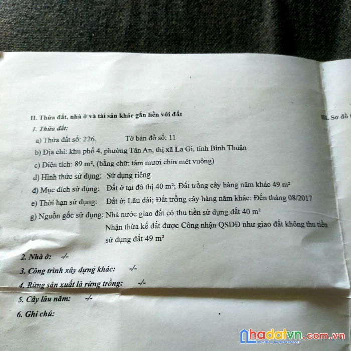 Chính chủ cần bán nhà cấp 4, vị trí đẹp tại tx la gi, bình thuận, giá cực rẻ