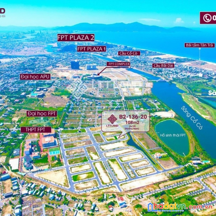 Đất fpt đà nẵng 108m2 kẹp cây xanh cần bán nhanh
