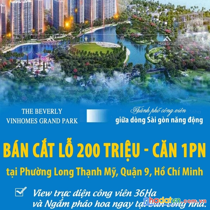 Bán cắt lỗ 100 triệu – căn 1pn + the beverly vinhome grand park – vào tiền 430 triệu (15%)