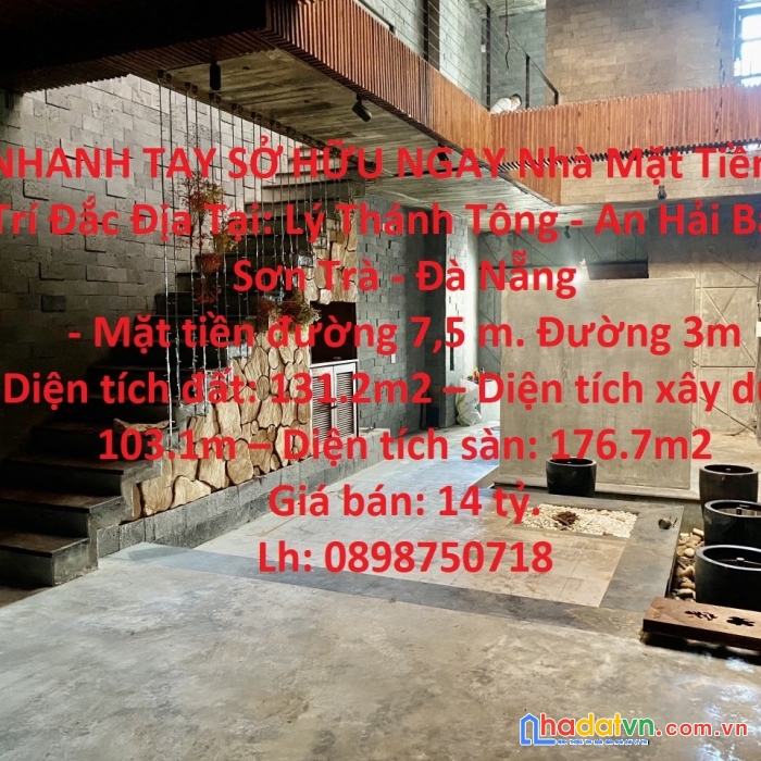 Nhanh tay sở hữu ngay nhà mặt tiền vị trí đắc địa tại: lý thánh tông - an hải bắc - sơn trà - đà