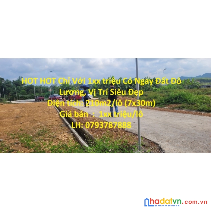 Hot hot chỉ với 1xx triệu có ngay đất đô lương, vị trí siêu đẹp