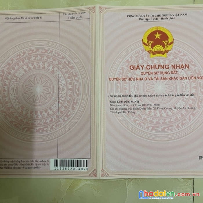 50m2 trục chính đặng cương, an dương giá chỉ 9xx triệu bán lấy tiền đầu tư hàng tết