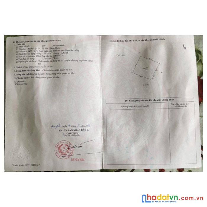 Cần bán đất vườn cây ăn trái tại nhơn lộc 2a, thị trấn phong điền, huyện phong điền, cần thơ
