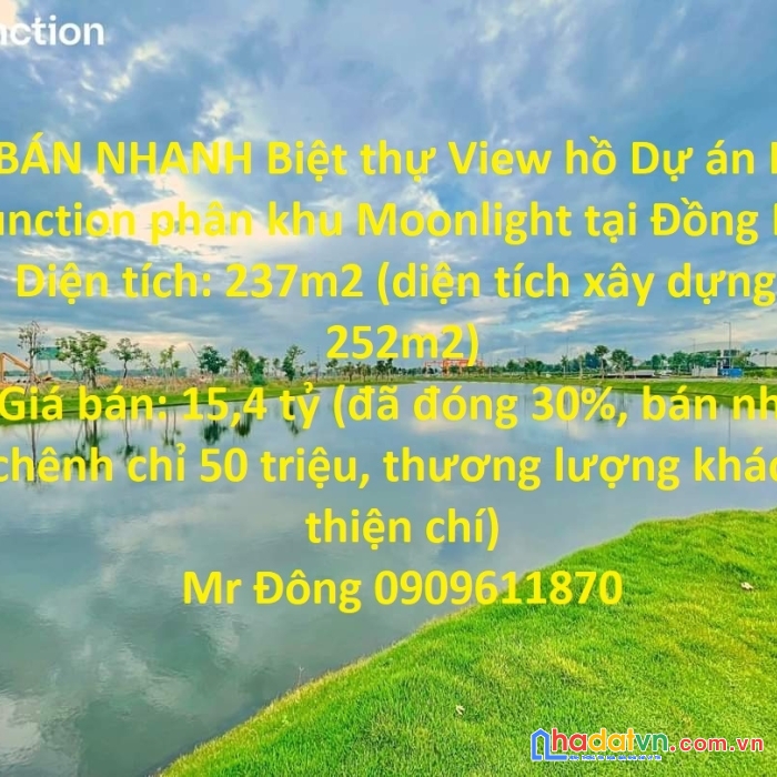 Bán nhanh biệt thự view hồ dự án id junction phân khu moonlight tại đồng nai