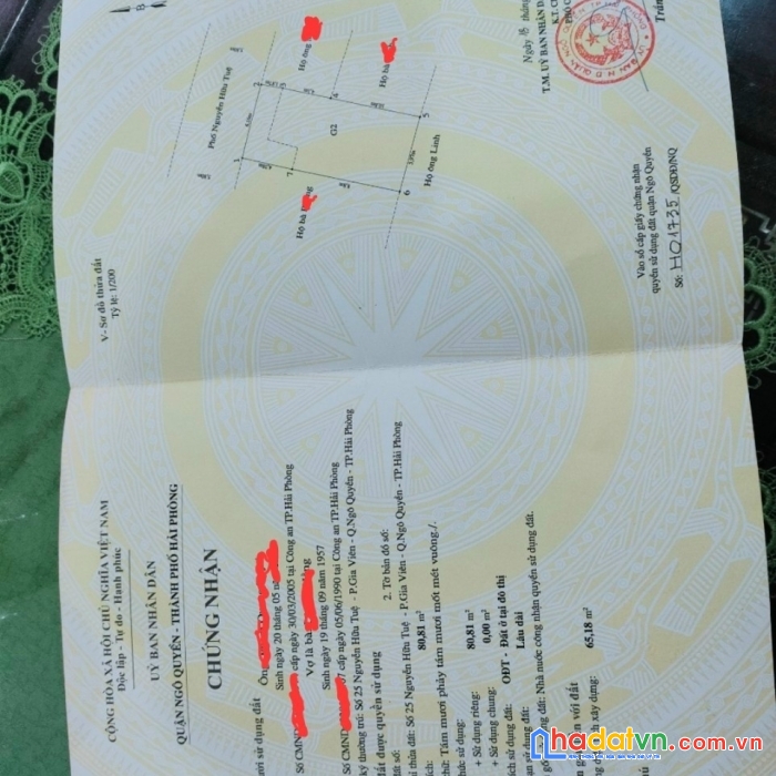 Bán đất mặt đường nguyễn hữu tuệ, đã có nhà cấp 4 trên đất.