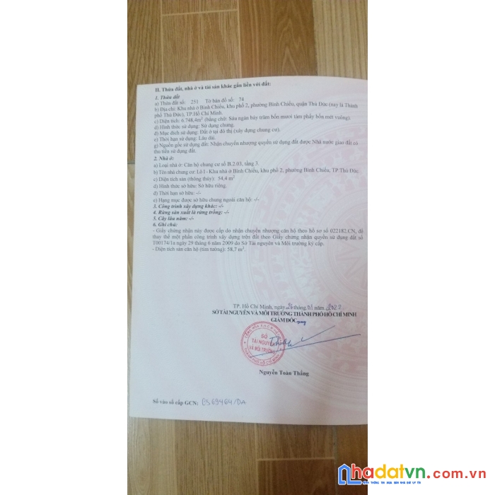 Bán căn hộ căn gốc 2 mặt tiền, sổ hồng trung tâm thủ đức