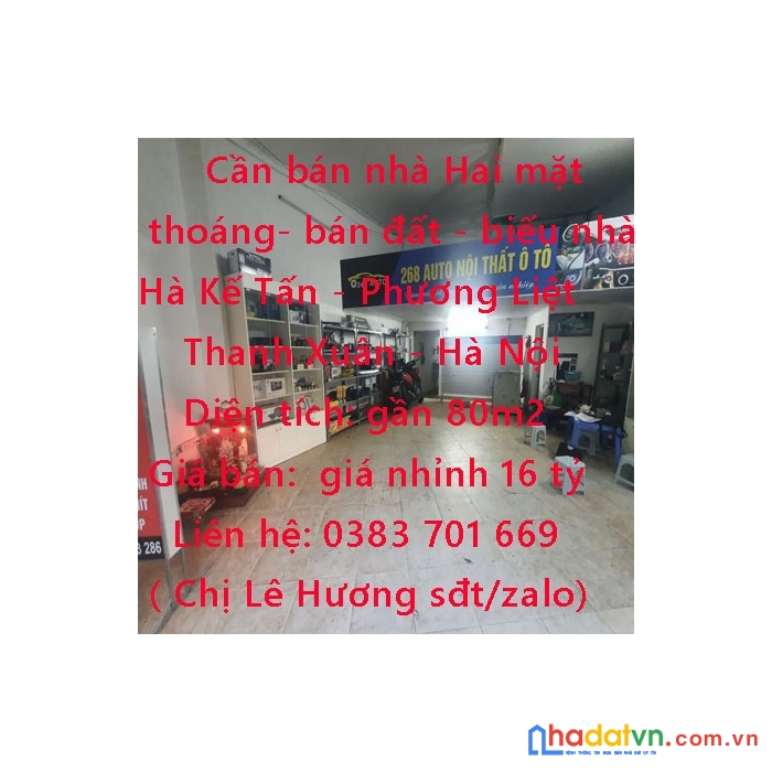 Cần bán nhà hai mặt thoáng - mặt tiền gần 12m2- bán đất - biếu nhà