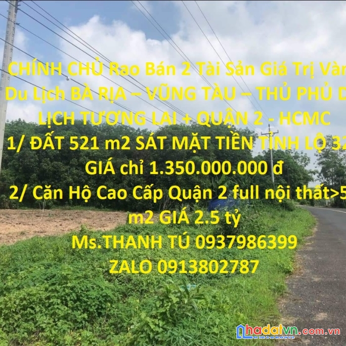 Chính chủ rao bán 2 tài sản giá trị vàng du lịch bà rịa – vũng tàu – thủ phủ du lịch tương lai +