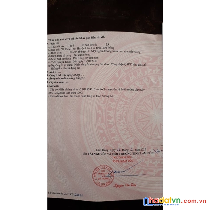 Cần bán nhanh lô đất đẹp tại lâm hà- lâm đồng