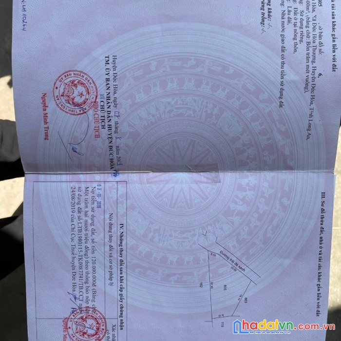 Chính chủ cần bán đất ấp hậu hòa , xã đức hòa thượng , huyện đức hòa , tỉnh long an ,400m2 , 4,5 tỷ