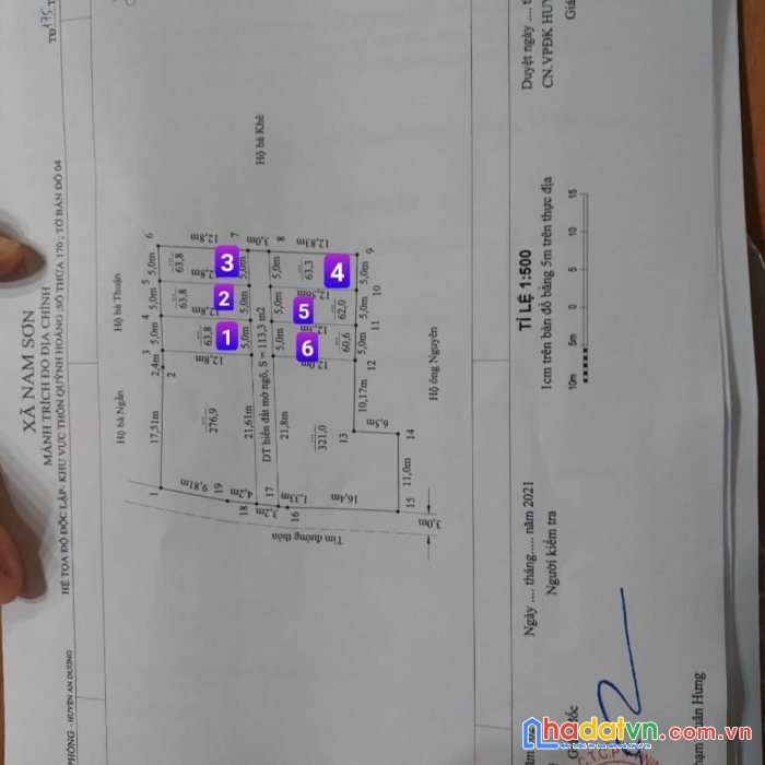Chào bán lô đất duy nhất trong bạt giá 990 triệu 63,8m2