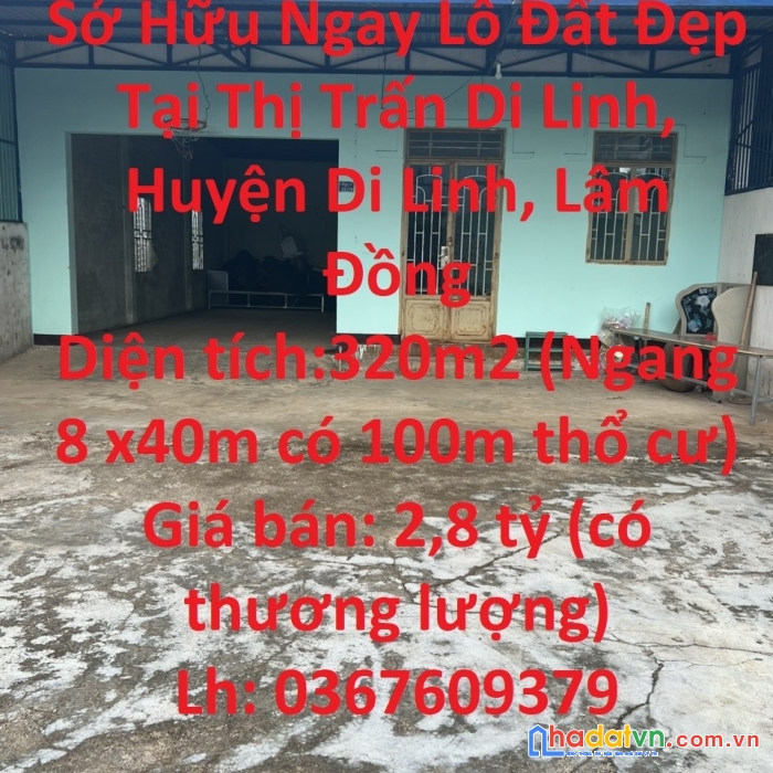 Sở hữu ngay lô đất đẹp tại thị trấn di linh, huyện di linh, lâm đồng