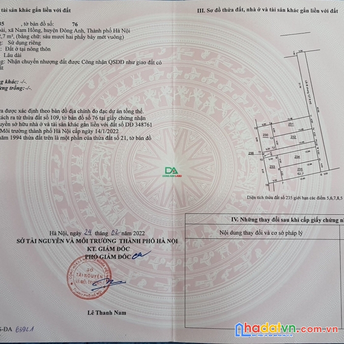 Bán đất thôn đoài nam hồng, đông anh, hà nội giá rẻ