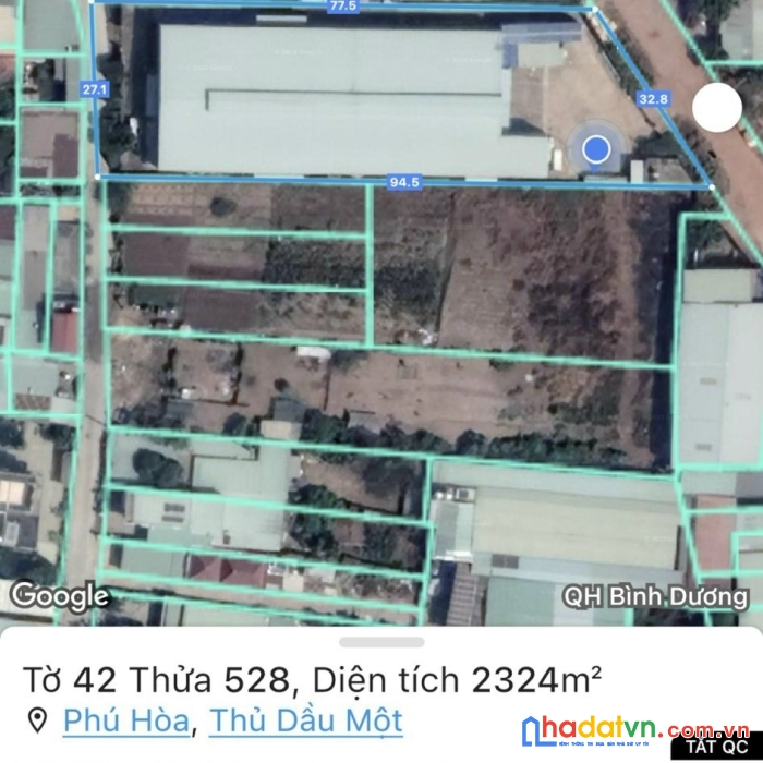 Chính chủ cần bán 1  khu đất full thổ cư với 2 mặt tiền đường nhựa tại phú hoà ,thủ dầu một