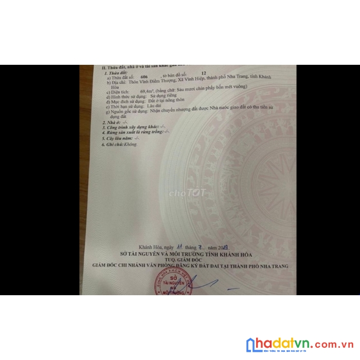 Bán đất full thổ tại vĩnh điềm thượng, xã vĩnh hiệp, nha trang, khánh hòa