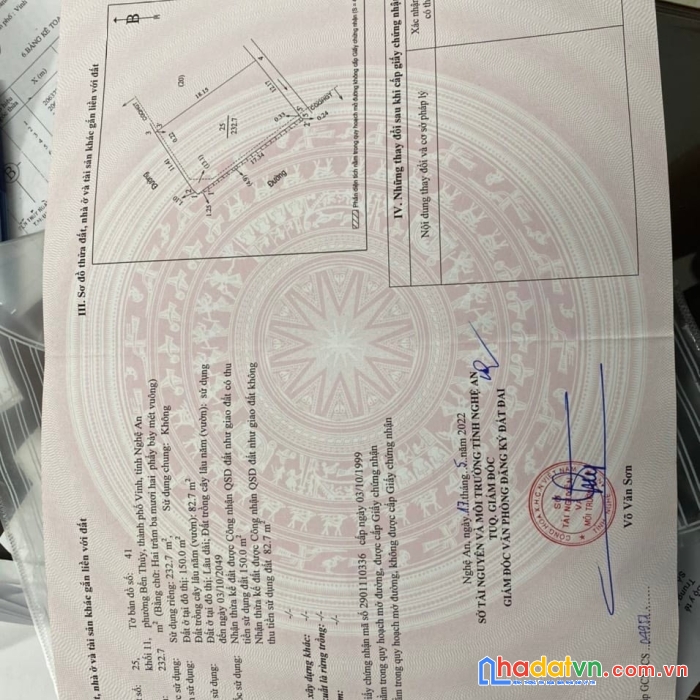 Chính chủ cần bán lô đất mặt tiền vị trí đẹp tại nghệ an