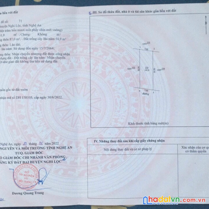 Sở hữu ngay lô đất đẹp có 1 không 2, giá siêu đầu tư tại huyện nghi lộc, tỉnh nghệ an.