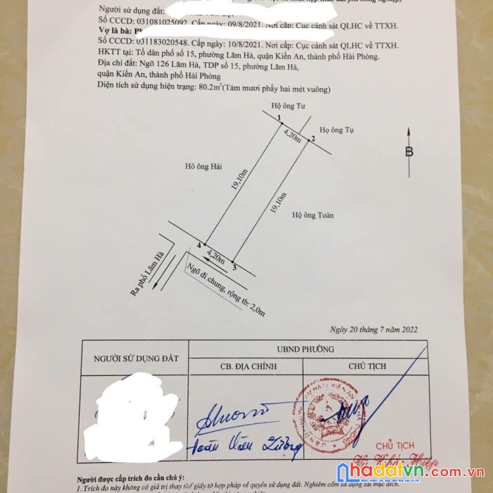 Chính chủ cần bán mảnh đất trong chợ lãm hà - kiến an
