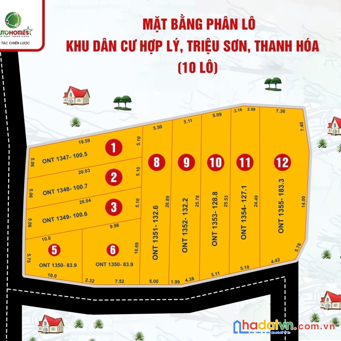 Bán đất thanh hóa, sổ đỏ cầm tay, full thổ cư  giá chỉ 250 triệu/lô