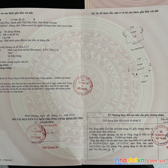 Cần bán căn chung cư lầu 4 thuộc dự án chung cư noxh theo chính sách của tỉnh bình dương