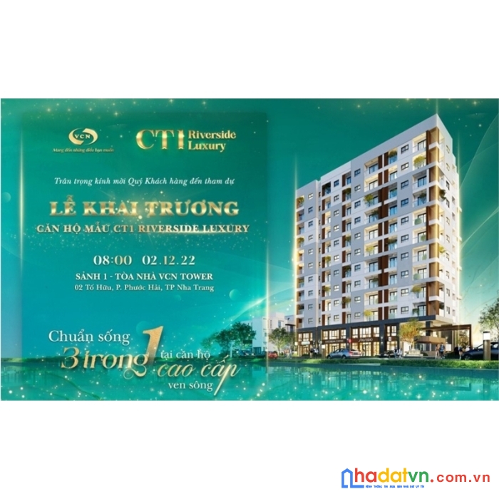 Chỉ 300 triệu sở hữu ngay căn hộ view sông 3 phòng ngủ ngay trung tâm thành phố biển nha trang