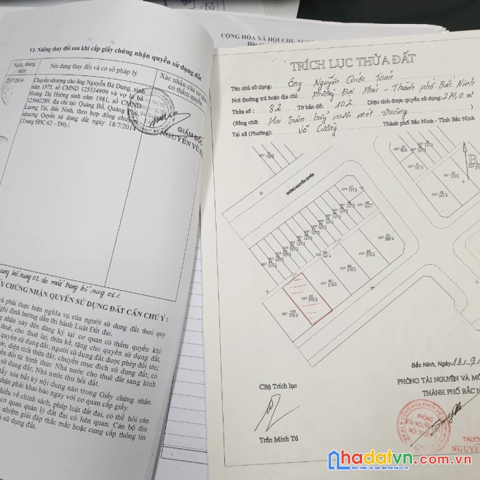 Cc bán lô đất bt víp khu khả lễ - võ cường- tp. bắc ninh, s.270m2