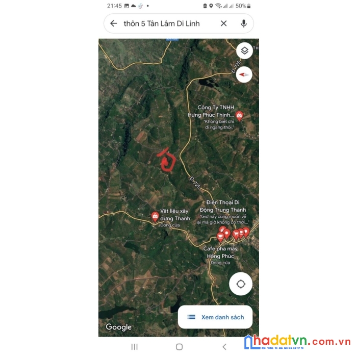 Sở hữu ngay lô đất đẹp tại thôn 5, xã tân lâm, huyện di linh, lâm đồng (đường tỉnh lộ 725 đi tân