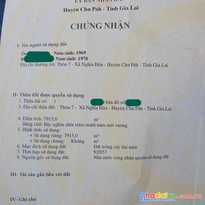 Sở hữu ngay lô đất đẹp tại xã nghĩa hòa, huyện chư pah, gia lai