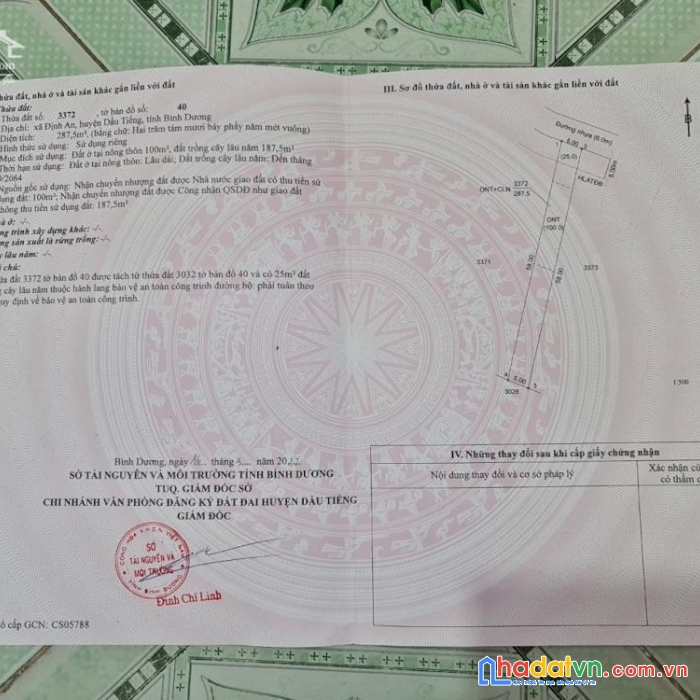 Chính chủ cần bán nhanh lô đất ngộp giá ngộp ngay định an - dầu tiếng - bình dương