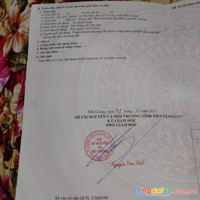 Cần bán miếng đất vị trí đắc địa, giá siêu đầu tư tại thị xã cai lậy, tỉnh tiền giang