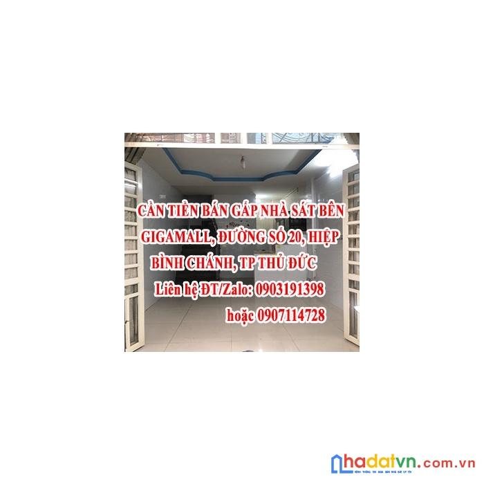 Kẹt tiền bán gấp căn nhà sát bên gigamall, đường số 20, hiệp bình chánh, tp thủ đức