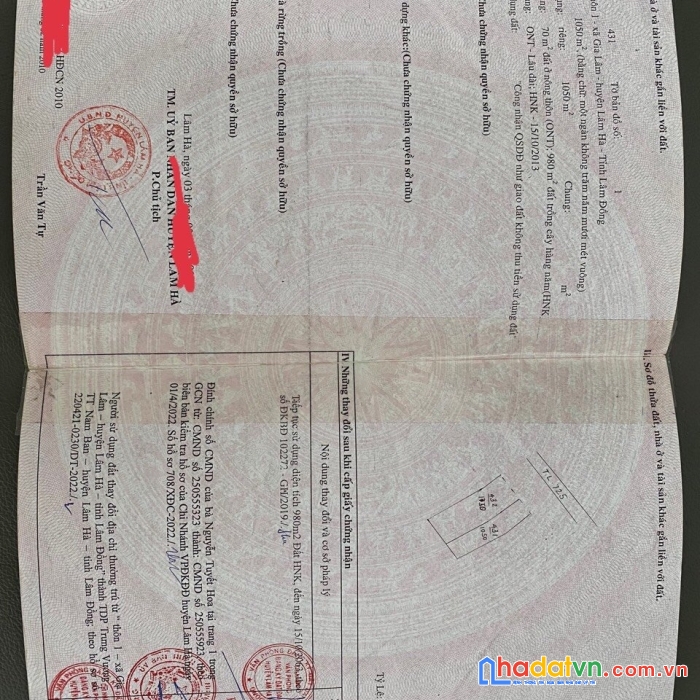 Cần bán lô đất đẹp vị trí đắc địa tại xã gia lâm, huyện lâm hà, lâm đồng
