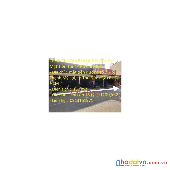 Chính chủ cần bán lô đất góc hai mặt tiền đường phố vị trí đẹp tại tp hồ chí minh