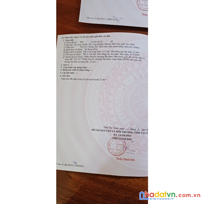 Sở hữu ngay lô đất full thổ cư chính chủ tại long khánh,  bến cầu, tây ninh