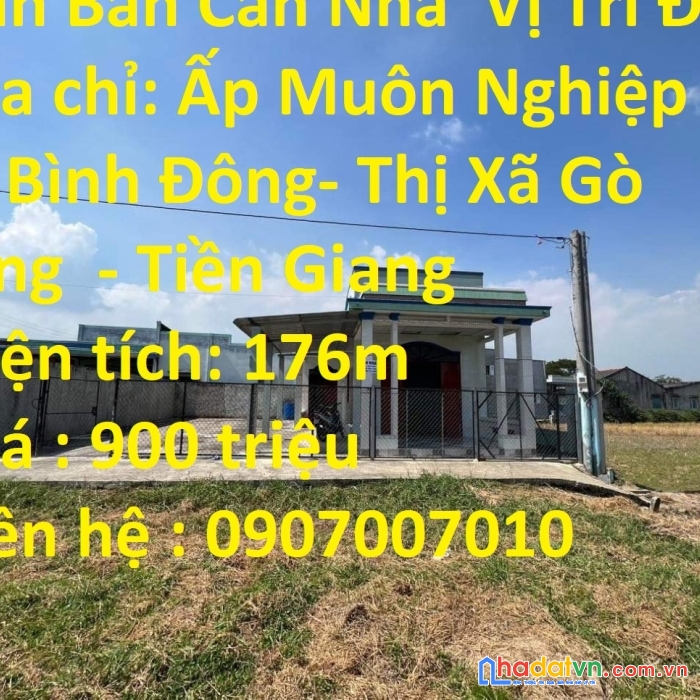 Cần bán căn nhà  vị trí đẹp tại xã bình đông- thị xã gò công
