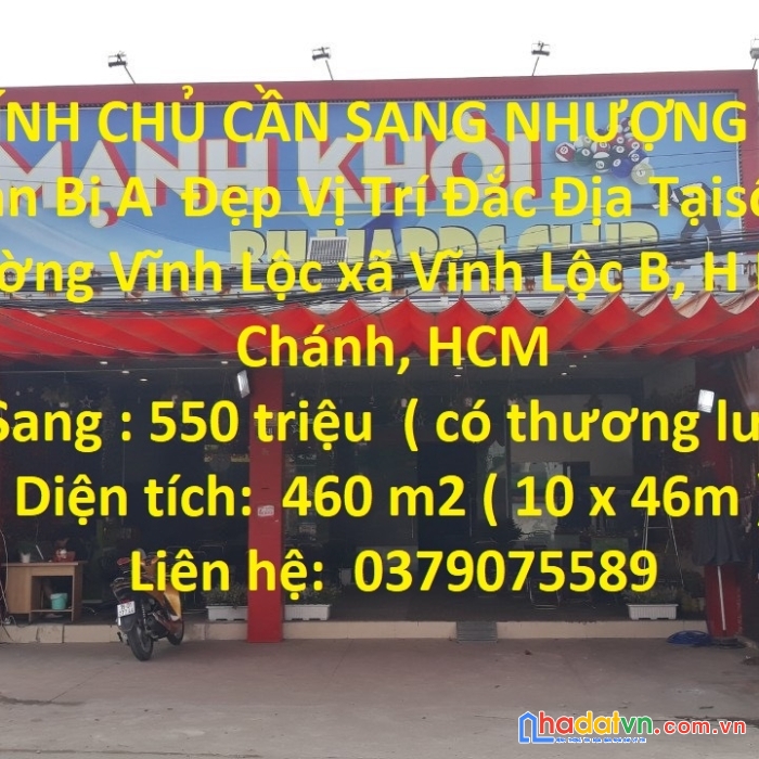 Chính chủ cần sang nhượng gấp quán bi a  đẹp vị trí đắc địa tại:  bình chánh - hcm