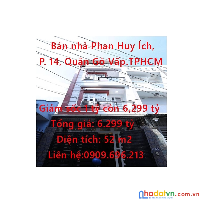 Bán nhà phan huy ích, phường 14, quận gò vấp, tp.hcm