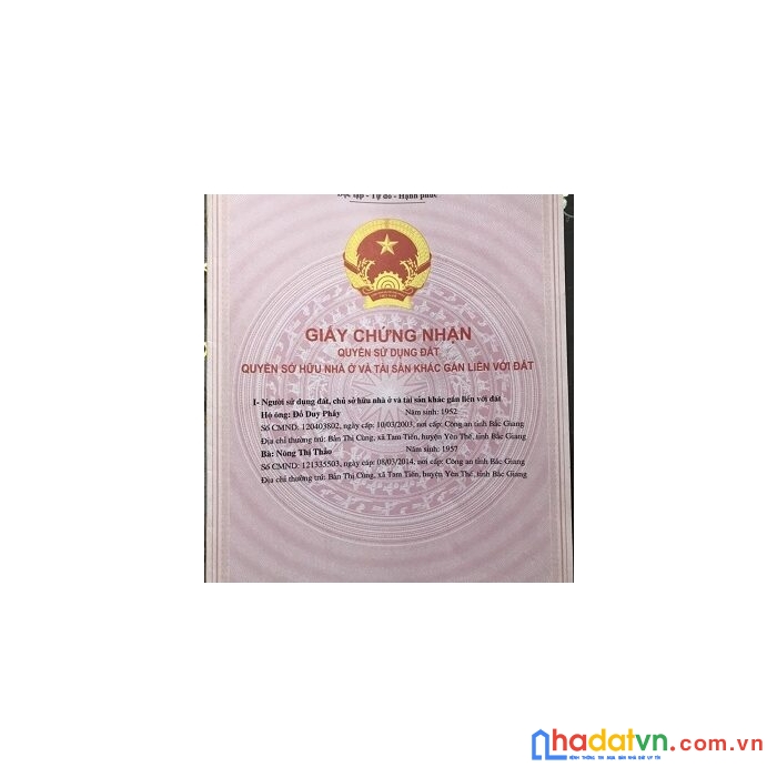 Cần bán nhanh lô đất sẵn nhà 2 tầng đẹp yên thế - bắc giang