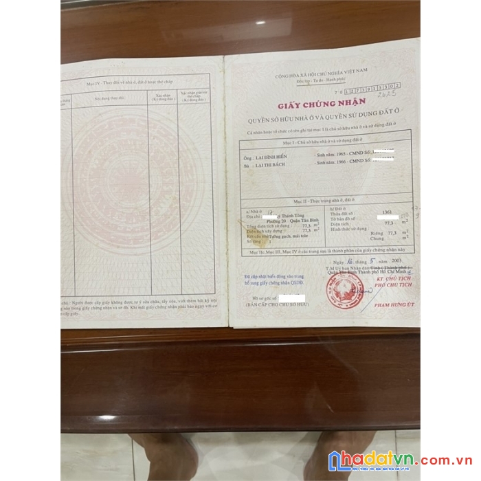 Mặt tiền lý thánh tông, tân thới hòa, tân phú – 77m2, 2 tầng, 7.5 tỷ.